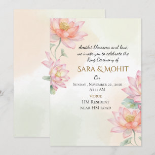 Indian Ring Ceremony Invitation Elegant Editable