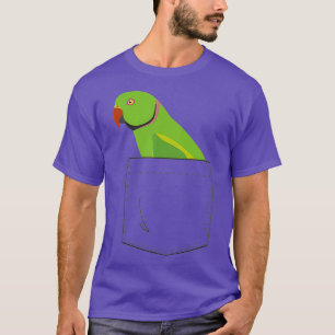 Indian Ringneck Male Parakeet Parrot Fake Pocket T-Shirt
