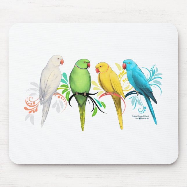 Indian Ringneck Parrots Mouse Pad (Front)