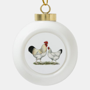 Indian River Chickens Ceramic Ball Christmas Ornament