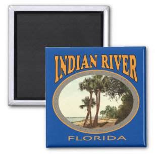 Indian River Florida with vintage image Magnet