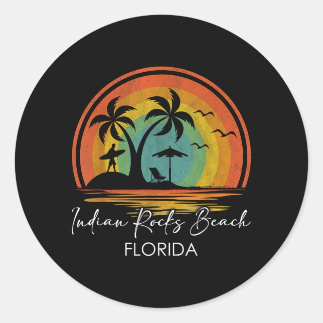 Indian Rocks Beach Florida Summer Vacation Classic Round Sticker (Front)