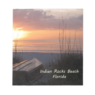 Indian Rocks Beach Florida Sunset Beach Boat Notepad