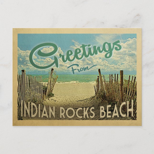 Indian Rocks Beach Vintage Travel Postcard (Front)