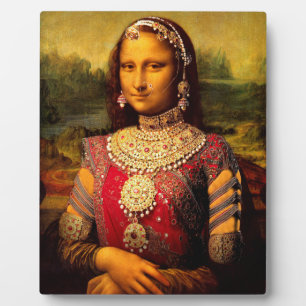 Indian Royal Monalisa - Tabletop Plaque with Easel