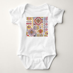 Indian rug, paisley mandala, yoga baby bodysuit