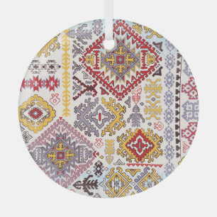 Indian rug, paisley mandala, yoga glass tree decoration