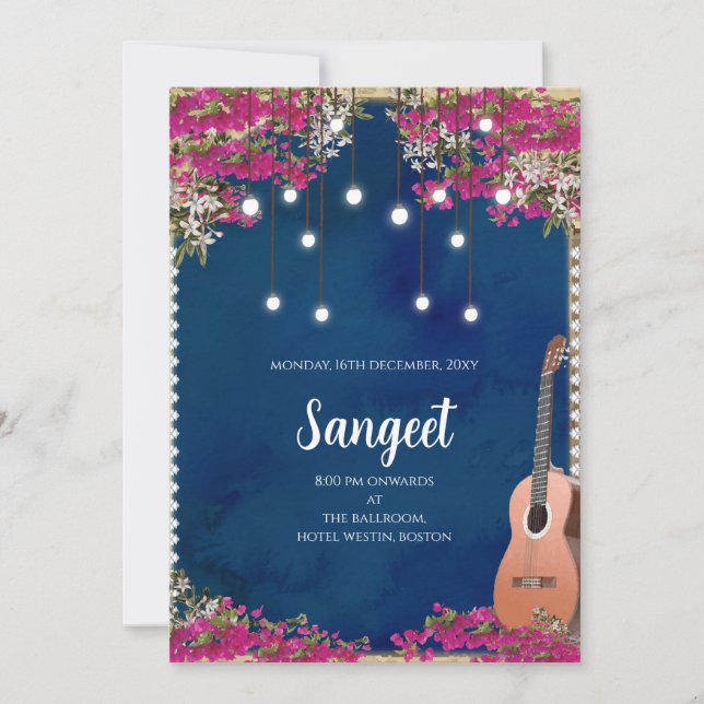 Indian Sangeet invitation & Indian wedding cards (Front)