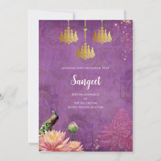 Indian Sangeet invitation & Peacock wedding cards