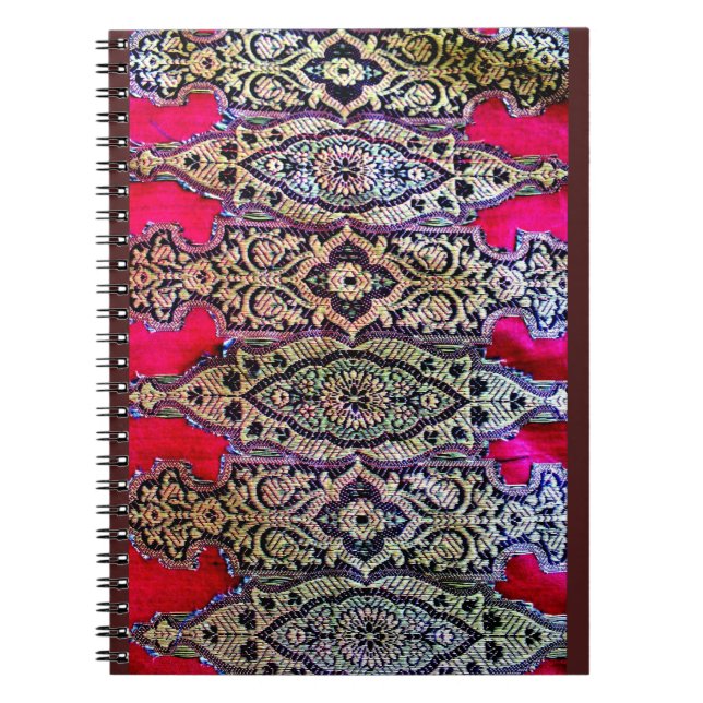 Indian Sari Design Spiral Notebook (Front)