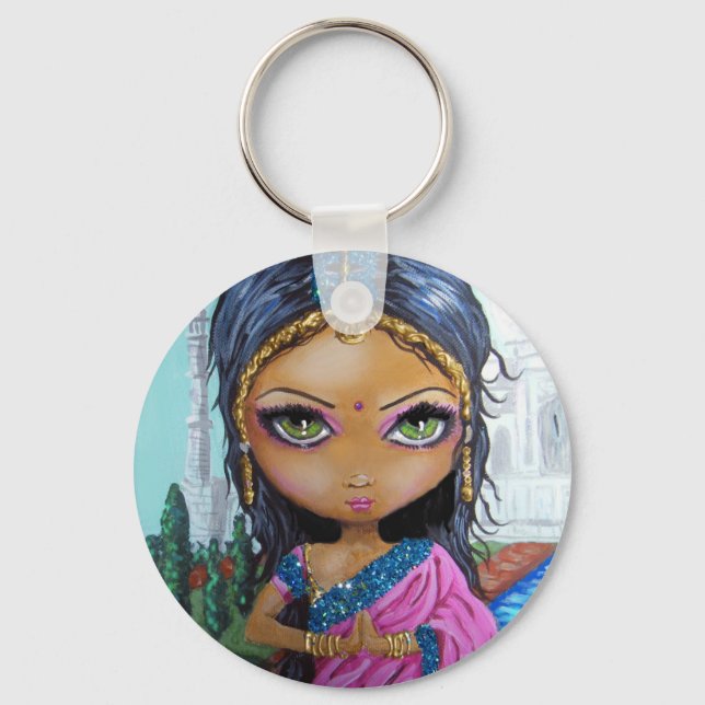indian sari girl key ring (Front)