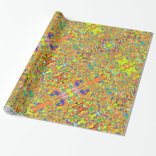 Indian sari or abstract art golden with many colou wrapping paper