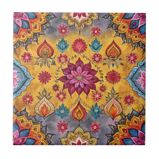 Indian sari seamless pattern tile (Front)