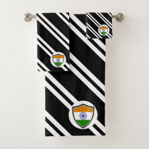Indian shield flag bath towel set