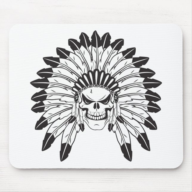 Indian Skull Chief Mouse Pad (Front)