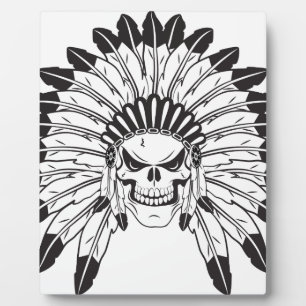 Indian Skull Chief Plaque