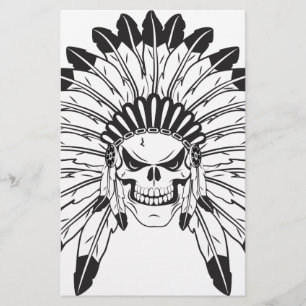 Indian Skull Chief Stationery