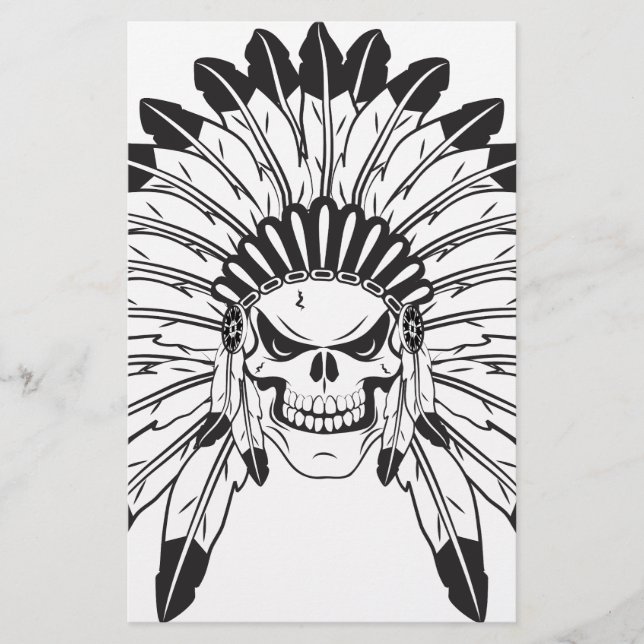 Indian Skull Chief Stationery (Front)