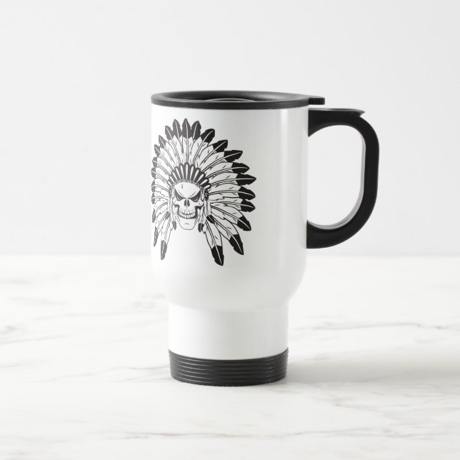 Indian Skull Chief Travel Mug (Right)