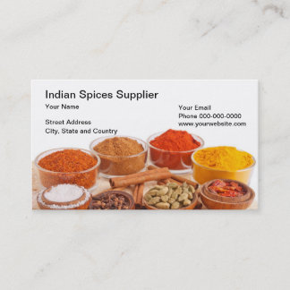 Indian Spices Supplier Business Card
