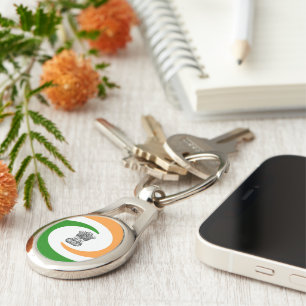 Indian spiral flag key ring