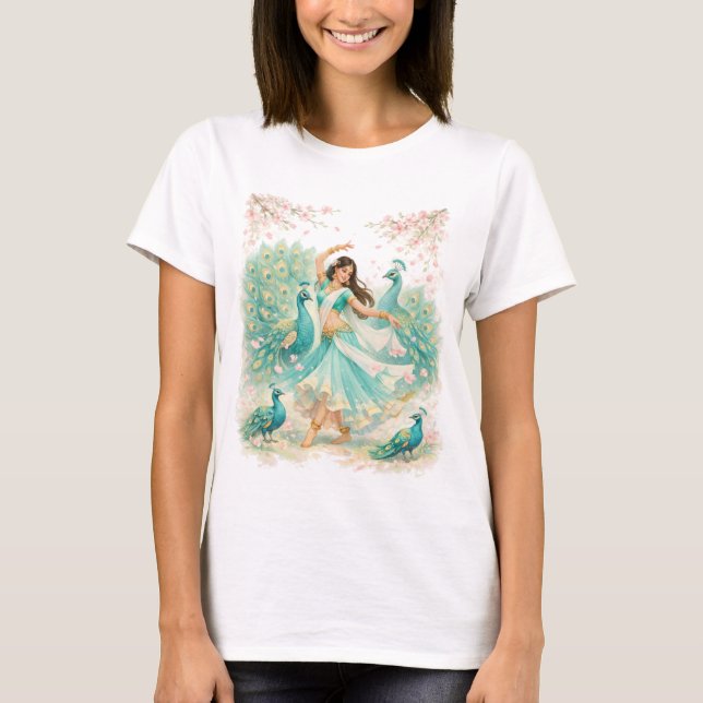 Indian Spring - Dance with Peacocks T-Shirt (Front)