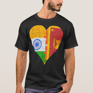 Indian Sri Lankan Flag american  T-Shirt