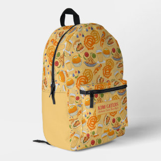 Indian Street Food Pattern Colorful Festive Chai Printed Backpack