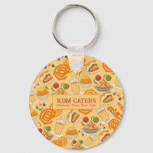 Indian Street Food Pattern Colourful Festive Chai  Key Ring