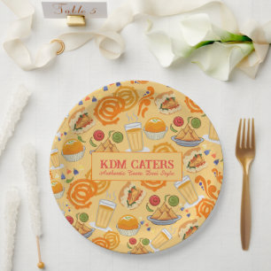 Indian Street Food Pattern Colourful Festive Chai Paper Plate