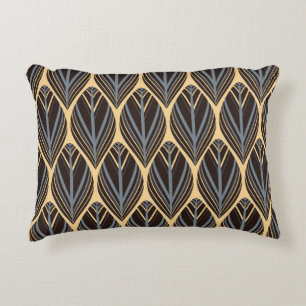 indian style feathers seamless pattern in silver i decorative cushion