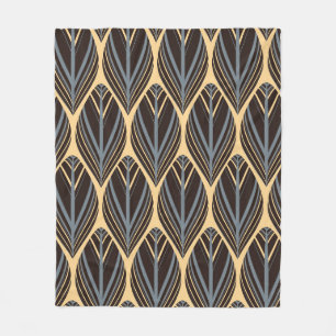 indian style feathers seamless pattern in silver i fleece blanket
