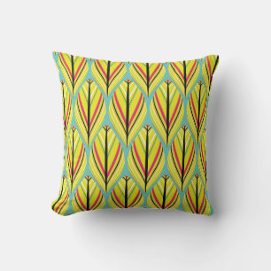 indian style feathers seamless pattern in yellow b cushion