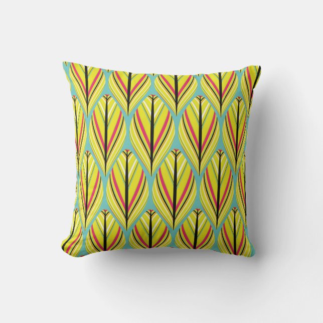 indian style feathers seamless pattern in yellow b cushion (Front)