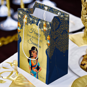 Indian style girls birthday party thank you favor medium gift bag