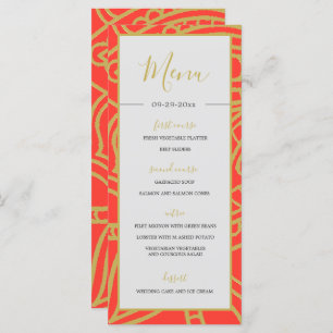 Indian Style Orange Gold Colour Chic Wedding   Menu