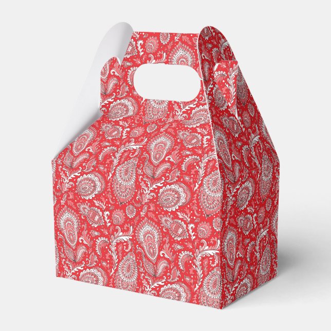 Indian style paisley floral seamless pattern favour box (Front Side)