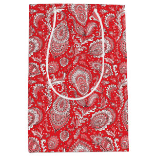 Indian style paisley floral seamless pattern medium gift bag