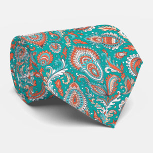 Indian style paisley floral seamless pattern tie