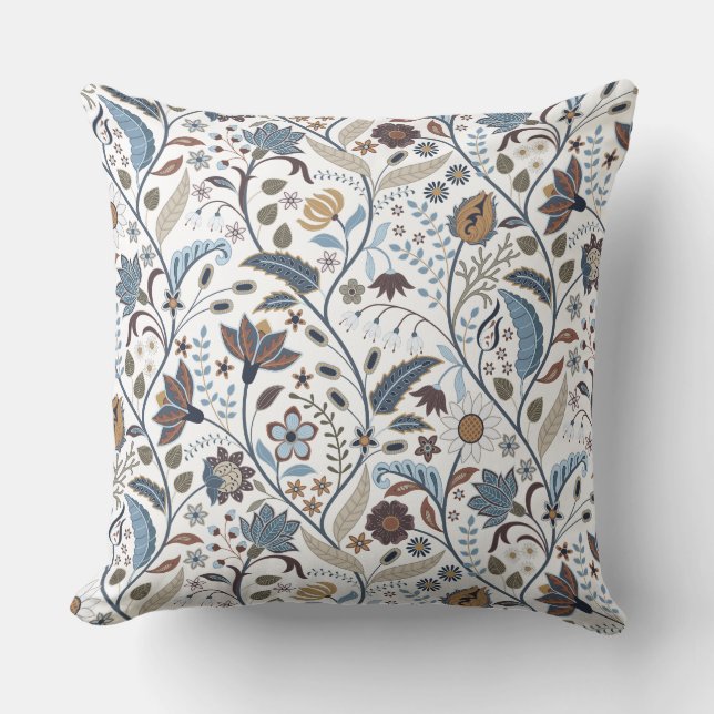Indian Summer Autumn Floral  Cushion (Front)