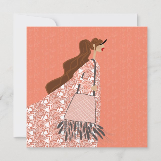 Indian Summer Boho Look Illustration Art Card (Front)