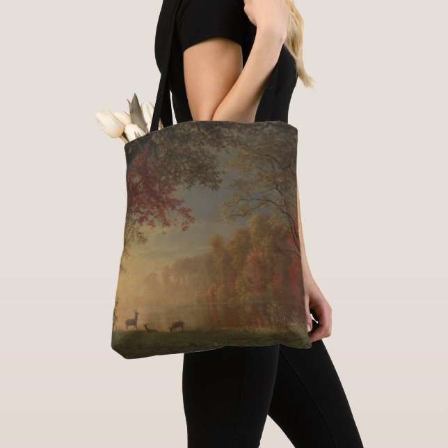 Indian Sunset Deer by a Lake Tote Bag (Close Up)