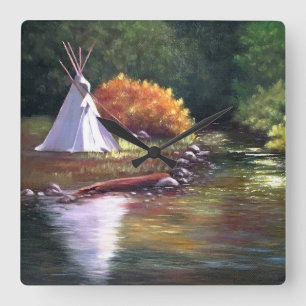 Indian Tee Pee Wall Clock