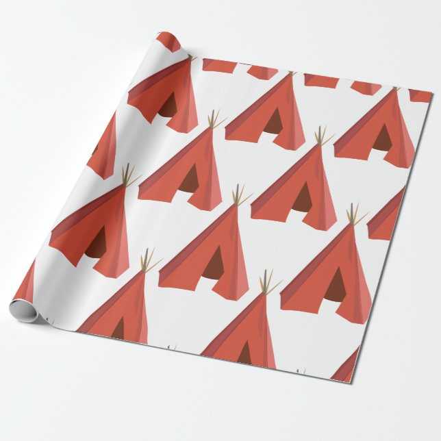 Indian Teepee Wrapping Paper (Unrolled)