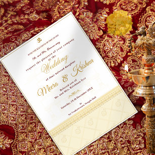Indian Temple Wedding Invitation