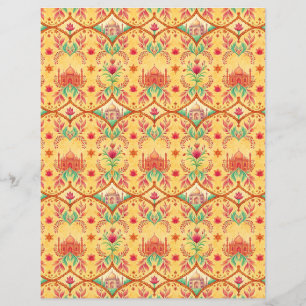 Indian temple yellow double-sides scrapbook paper
