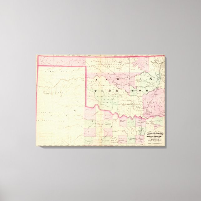 Indian Terr, Texas NW portion Canvas Print (Front)