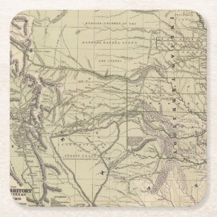 Indian Territory, North Texas, New Mexico Square Paper Coaster