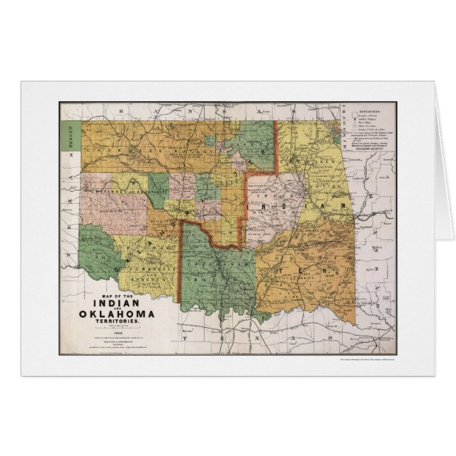Indian Territory OK Map 1892 (Front Horizontal)