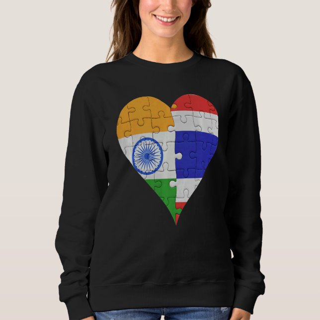 Indian Thai Flag Heart Sweatshirt (Front)